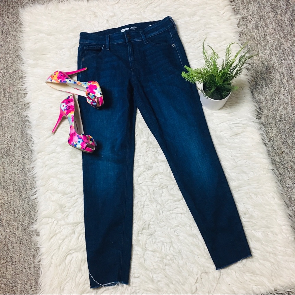 Old Navy Rock Star Super Skinny Ankle Mid Rose Dark Blue Size 6